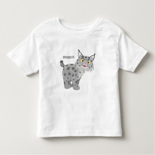 Cute mean bobcat lynx cartoon  toddler t-shirt