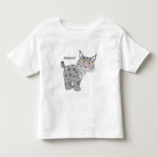 Cute mean bobcat lynx cartoon  toddler t_shirt