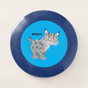 Cute mean bobcat lynx cartoon Wham-O frisbee