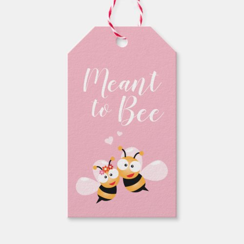Cute Meant To Be Couple Elegant Pink Wedding Favor Gift Tags