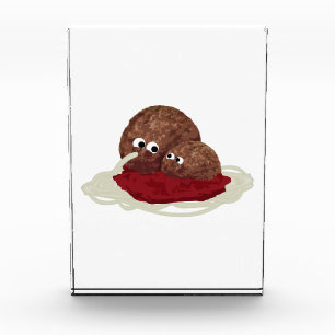 Cute Meatball Eating Spaghetti Acrylic Award