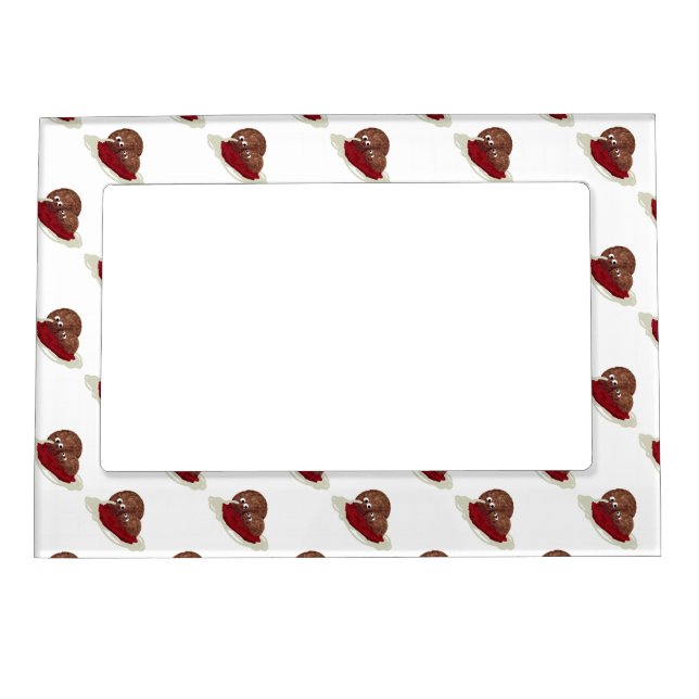 Cute Meatball Eating Spaghetti Magnetic Frame (Front)