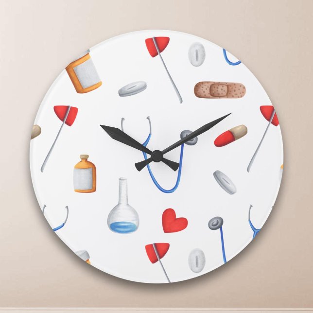 Cute Medical Equipment Doctor or Nurse Large Clock (Creator Uploaded)