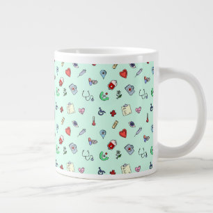 Cute Medical Icon Pattern Giant Coffee Mug