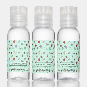 Cute Medical Icon Pattern Hand Sanitizer