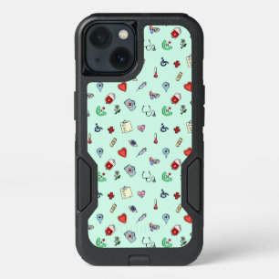 Cute Medical Icon Pattern iPhone 13 Case