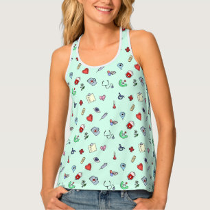 Cute Medical Icon Pattern Tank Top