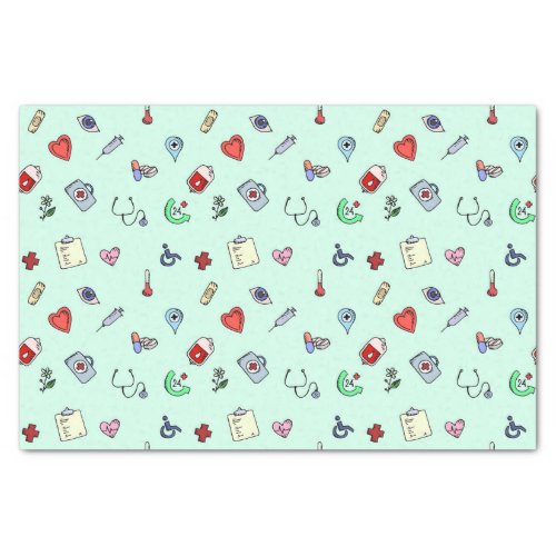 Cute Medical Icon Pattern Tissue Paper