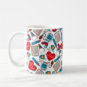 Cute Medical Nurse Doctor Theme Mixed Pattern  Coffee Mug