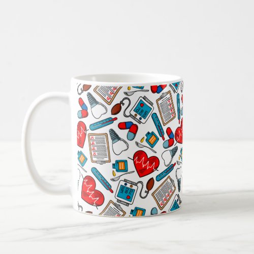 Cute Medical Nurse Doctor Theme Mixed Pattern  Coffee Mug