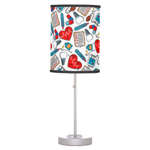 Cute Medical Nurse Doctor Theme Mixed Pattern Table Lamp