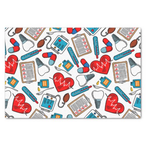 Cute Medical Nurse Doctor Theme Mixed Pattern  Tissue Paper