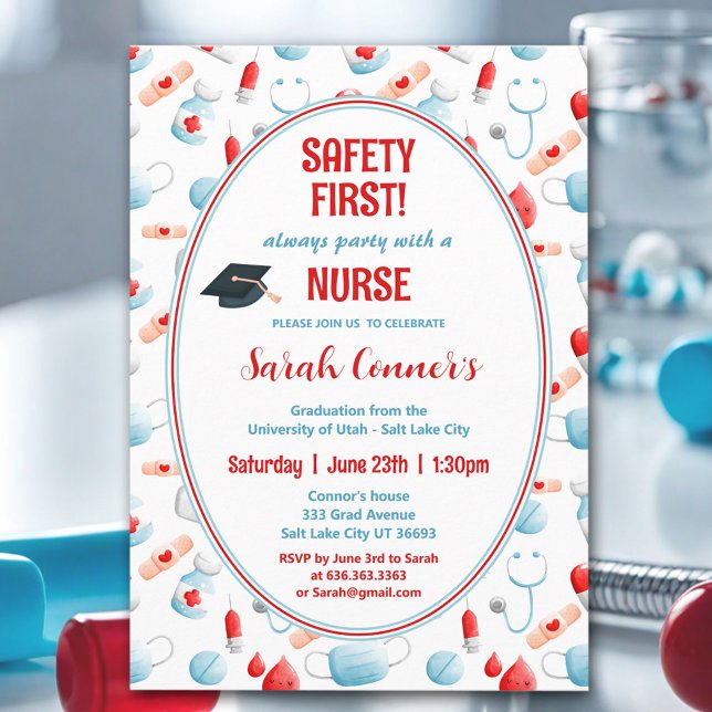 Cute Medical Nurse Graduation Invitation (Cute Medical Nurse Graduation Invitation)