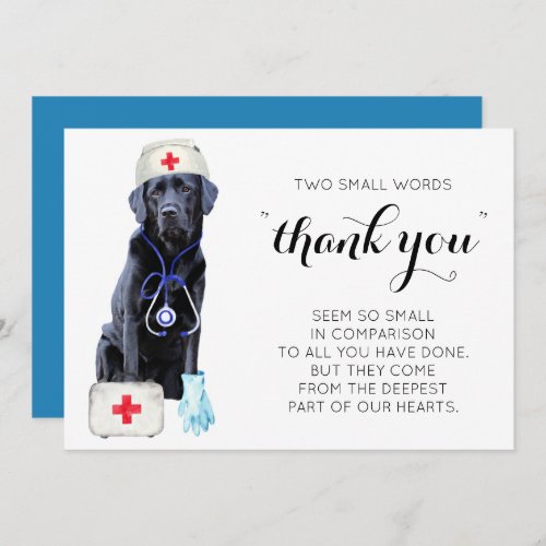 Cute Medical Nursing Dog Thank You Nurses Week Holiday Card