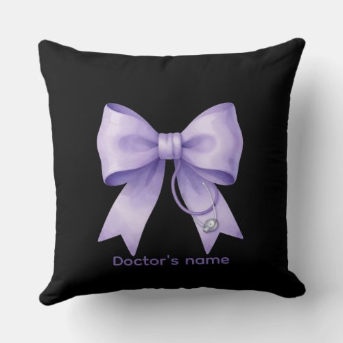 Cute Medical Ribbon Bow Throw Pillow