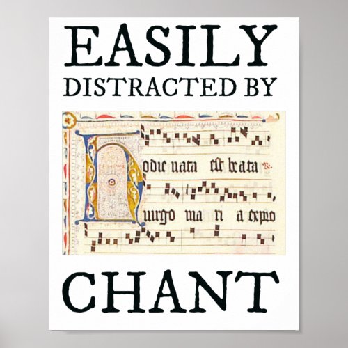 Cute Medieval Gregorian Chant Funny Catholic Poster