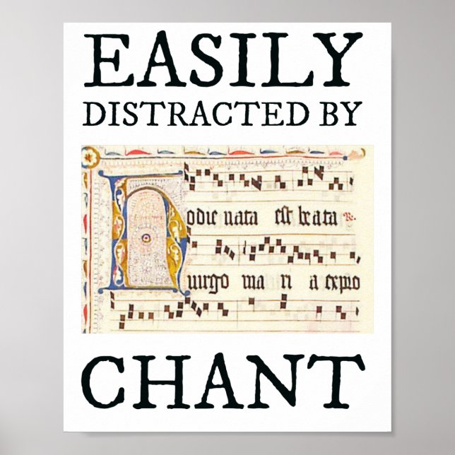 Cute Medieval Gregorian Chant Funny Catholic Poster (Front)