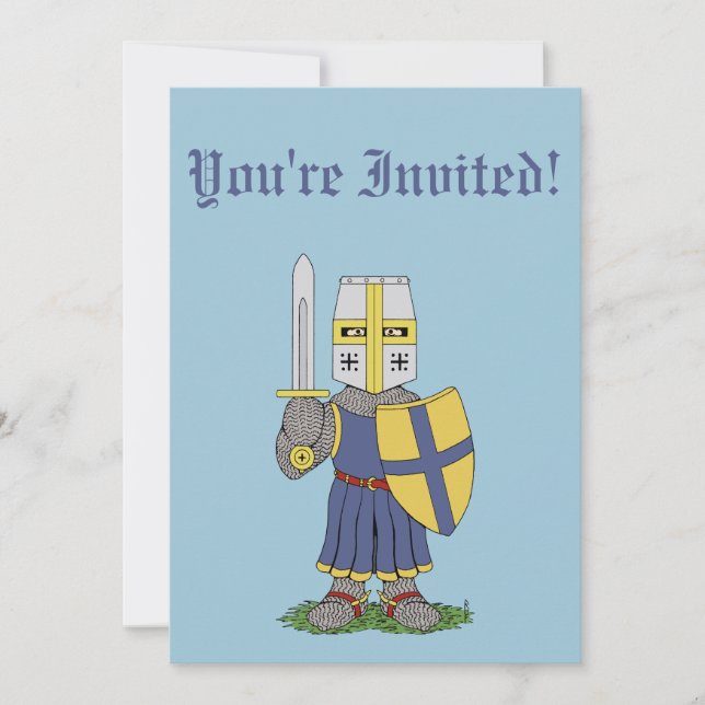 Cute Medieval Knight Invitation (Front)