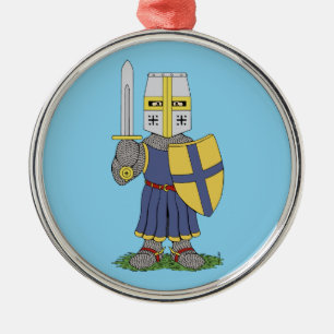Cute Medieval Knight Metal Ornament