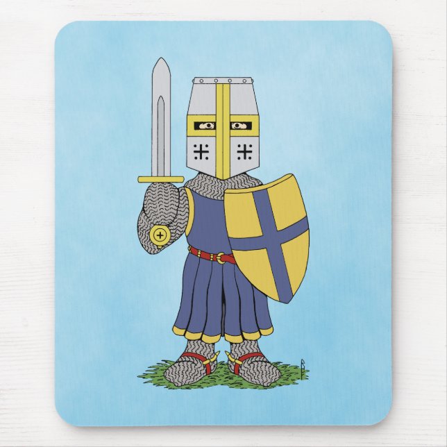 Cute Medieval Knight Mouse Pad (Front)