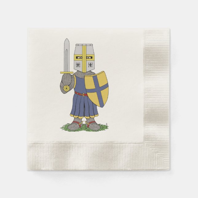 Cute Medieval Knight Napkins (Front)
