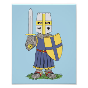 Cute Medieval Knight Photo Print