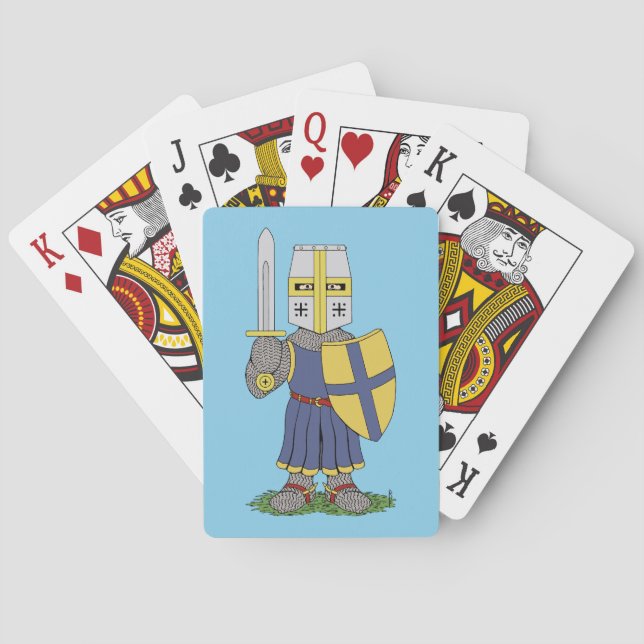 Cute Medieval Knight Poker Cards (Back)