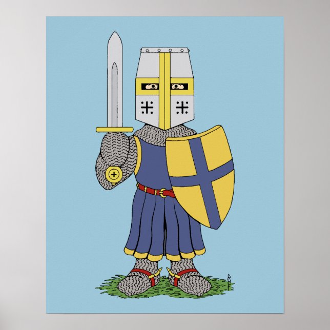 Cute Medieval Knight Poster (Front)