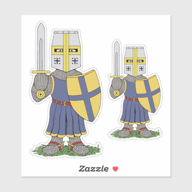 Cute Medieval Knight Sticker (Sheet)
