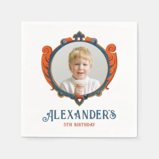 Cute Medieval Red Blue Prince Royal Shield Photo