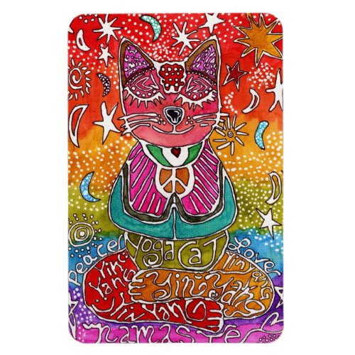 Cute Meditation Yoga Cat Magnet