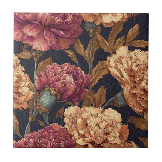 Cute Mediterranean CarnationTiles For Kitchen Wall Ceramic Tile (Front)