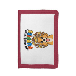 Cute Medusa Puppy Mythological Dog Funny Sports Ma Tri-fold Wallet