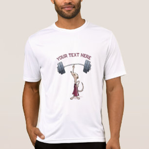 Cute Meerkat Add Your Text Weightlifter Cartoon T-Shirt