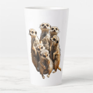Cute Meerkat Family Wildlife Women's T-Shirt Latte Mug