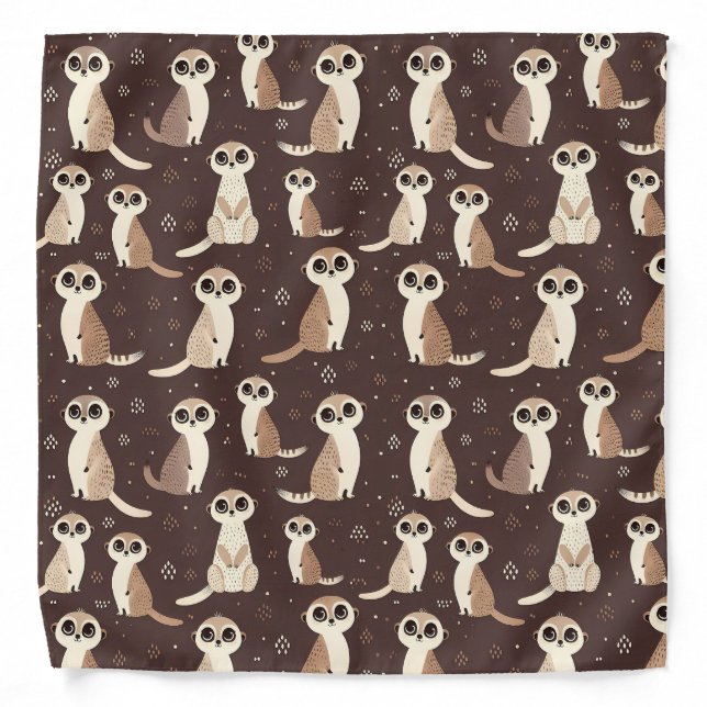 Cute Meerkat Pattern Bandana (Front)