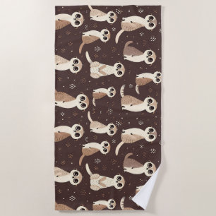 Cute Meerkat Pattern Beach Towel
