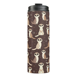 Cute Meerkat Pattern Thermal Tumbler