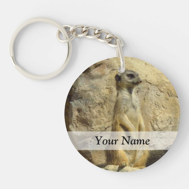 Cute meerkat photograph keychain (Front)