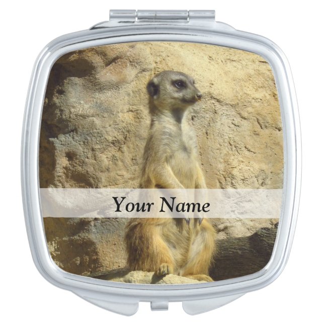 Cute meerkat photograph makeup mirror (Front)