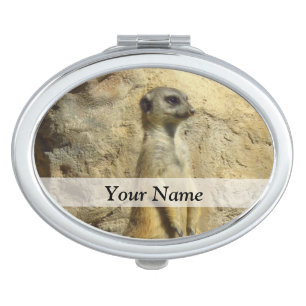 Cute meerkat photograph vanity mirror