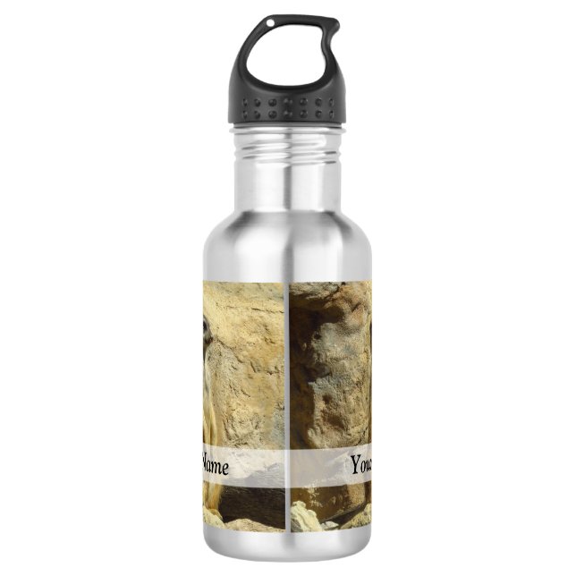 Cute meerkat photograph water bottle (Front)