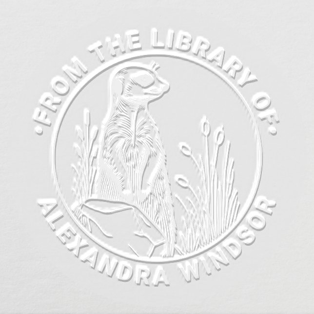 Cute Meerkat Standing #1 Library Book Name Embosser (Design)