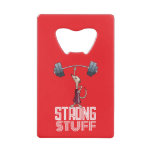 Cute Meerkat Strong Stuff Weightlifting Cartoon Credit Card Bottle Opener