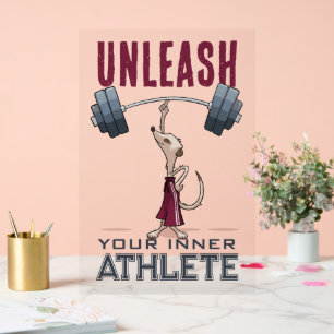 Cute Meerkat Unleash Your Inner Athlete Cartoon Acrylic Sign