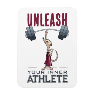 Cute Meerkat Unleash Your Inner Athlete Cartoon Magnet