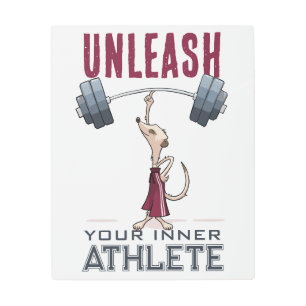 Cute Meerkat Unleash Your Inner Athlete Cartoon Metal Print
