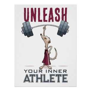 Cute Meerkat Unleash Your Inner Athlete Cartoon Poster