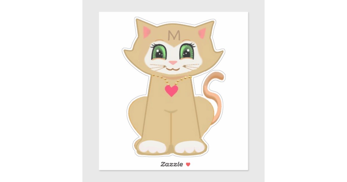 Cute Melin Kitty Cat Sticker | Zazzle