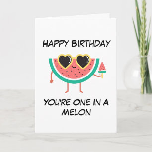 Cute Melon Puns funny aunt birthday cards